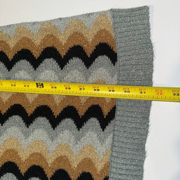 Show Me Your Mumu Retro Wave Oversized Knit Sweater Blue Tan Black | Medium - Picture 13 of 13